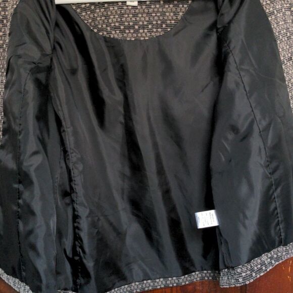 Coldwater Creek Geometric Ribbed Swing Blazer Jacket 3/4 Sleeves Sz S - Picture 6 of 10